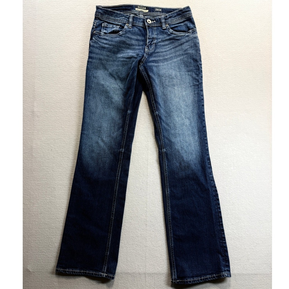 Reclaim Regular Bootcut Jeans Mens 29x34 Blue Denim Fit 30x32